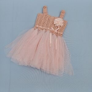 Elly & Emmy - Pink Crochet and Tulle Dress